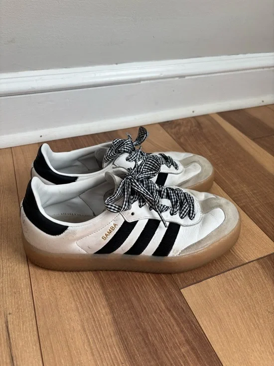 adidas Sambae White and Black Gum Sole - Picture 5 of 7